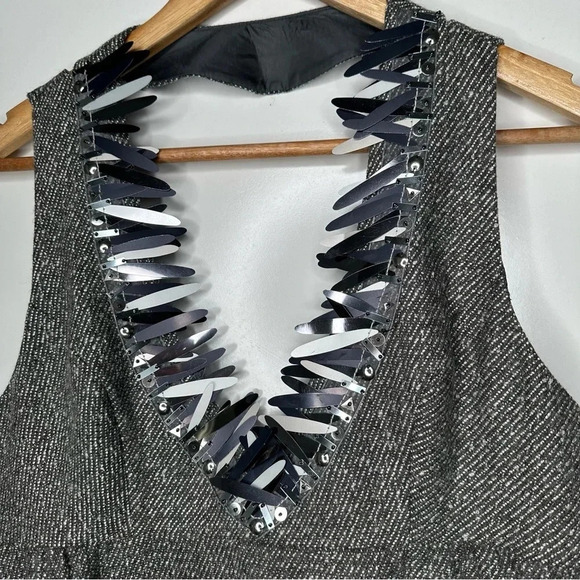 Anna Sui x Target NWT Grey Metallic Boucle’ Mini Halter Dress 20th Anniversary M - Picture 4 of 12